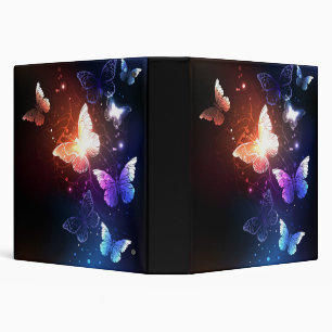 Glowing Night Butterflies Binder