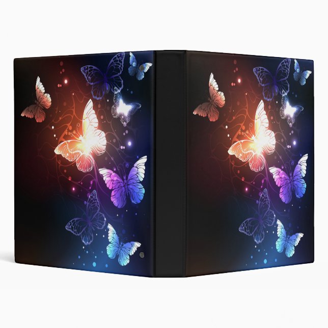 Glowing Night Butterflies Binder (Background)