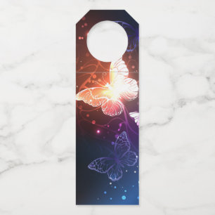 Glowing Night Butterflies Bottle Tag