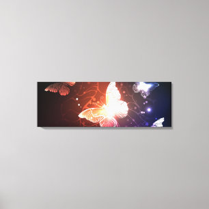 Glowing Night Butterflies Canvas Print