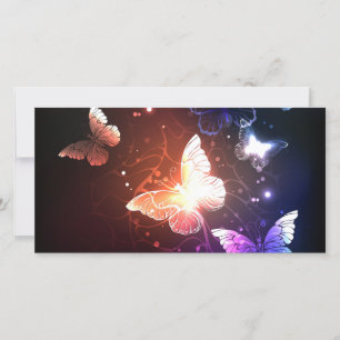Glowing Night Butterflies Card