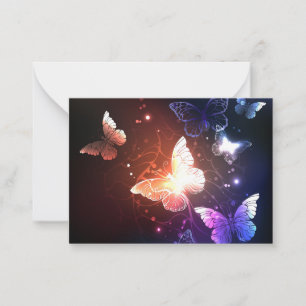 Glowing Night Butterflies Card