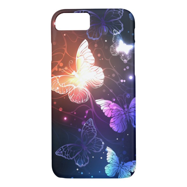 Glowing Night Butterflies Case-Mate iPhone Case (Back)