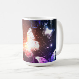 Glowing Night Butterflies Coffee Mug