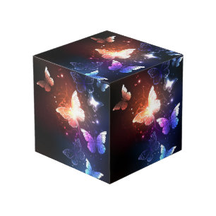 Glowing Night Butterflies Cube