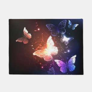 Glowing Night Butterflies Doormat