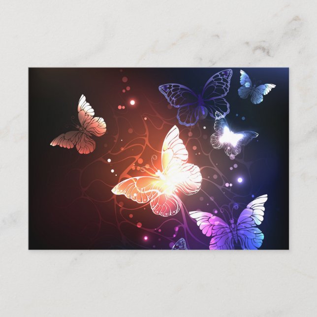Glowing Night Butterflies Enclosure Card (Front)