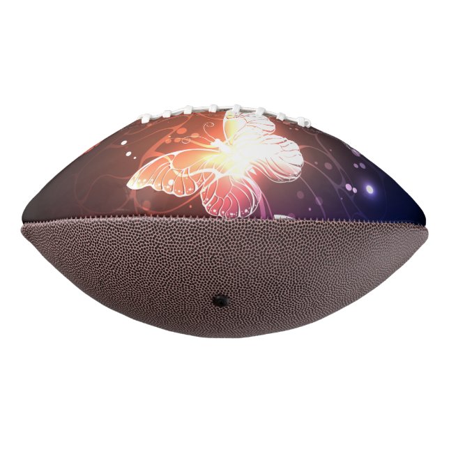 Glowing Night Butterflies Football (Rotated 270)