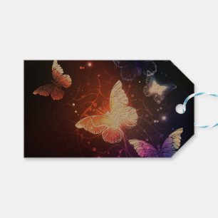 Glowing Night Butterflies Gift Tags