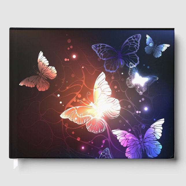 Glowing Night Butterflies Guest Book (Front)