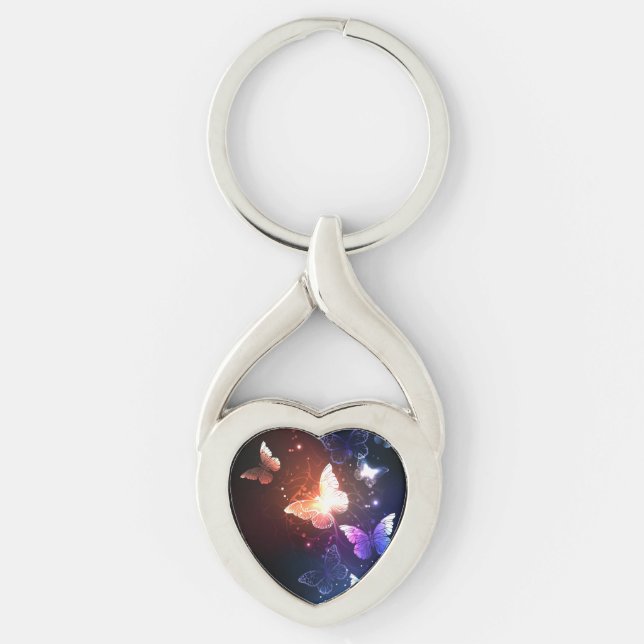 Glowing Night Butterflies Keychain (Front)