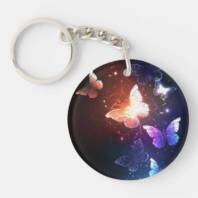 Glowing Night Butterflies Keychain (Front)