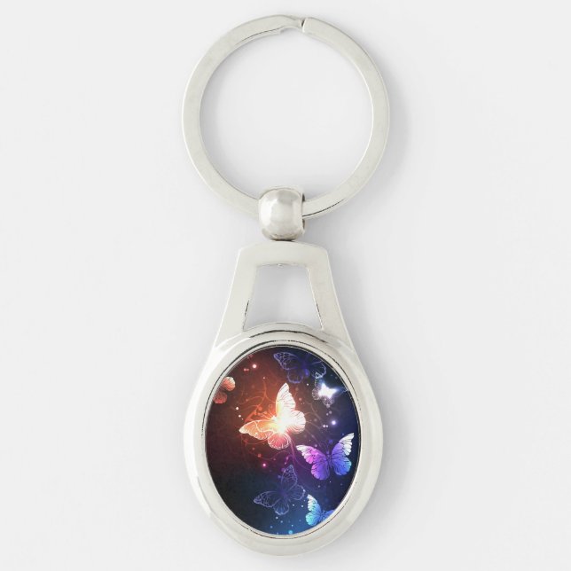 Glowing Night Butterflies Keychain (Front)