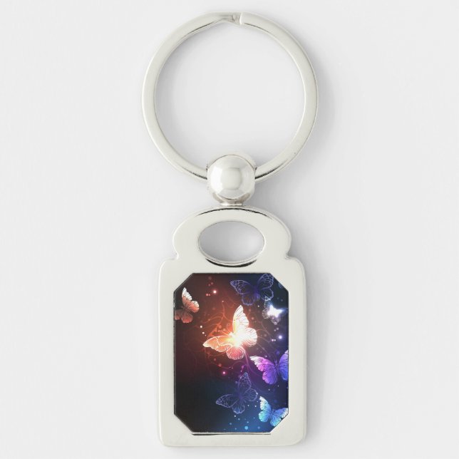Glowing Night Butterflies Keychain (Front)