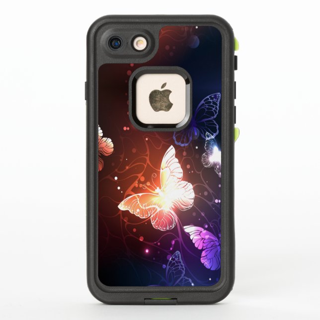 Glowing Night Butterflies LifeProof iPhone Case (Back)