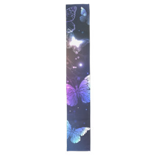 Glowing Night Butterflies Long Table Runner