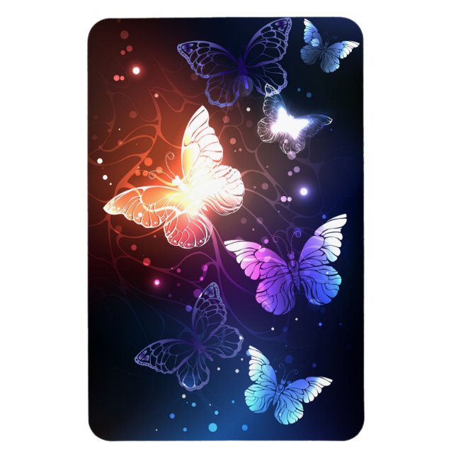 Glowing Night Butterflies Magnet (Vertical)