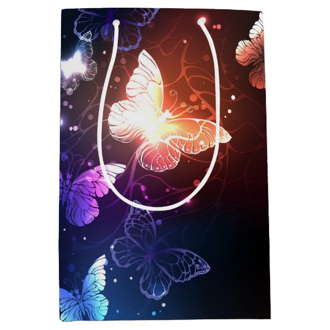 Glowing Night Butterflies Medium Gift Bag (Front)