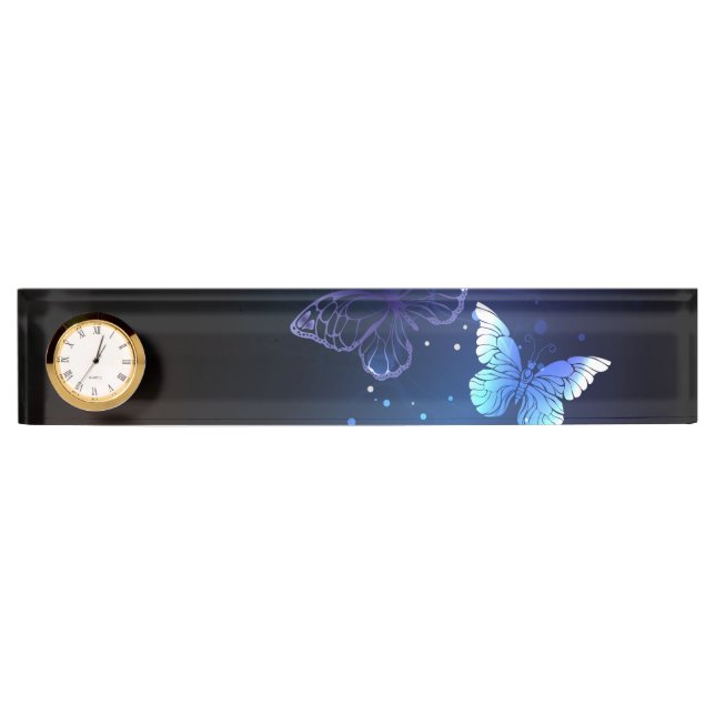 Glowing Night Butterflies Nameplate (Front)