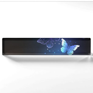 Glowing Night Butterflies Nameplate