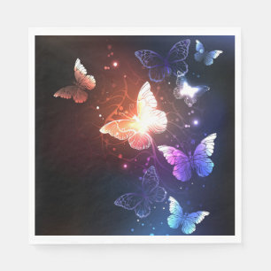 Glowing Night Butterflies Napkin