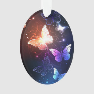 Glowing Night Butterflies Ornament