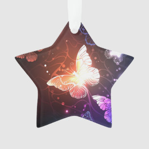 Glowing Night Butterflies Ornament