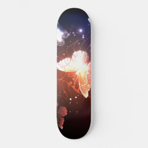 Glowing Night Butterflies Skateboard