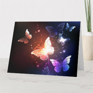 Glowing Night Butterflies Thank You Card