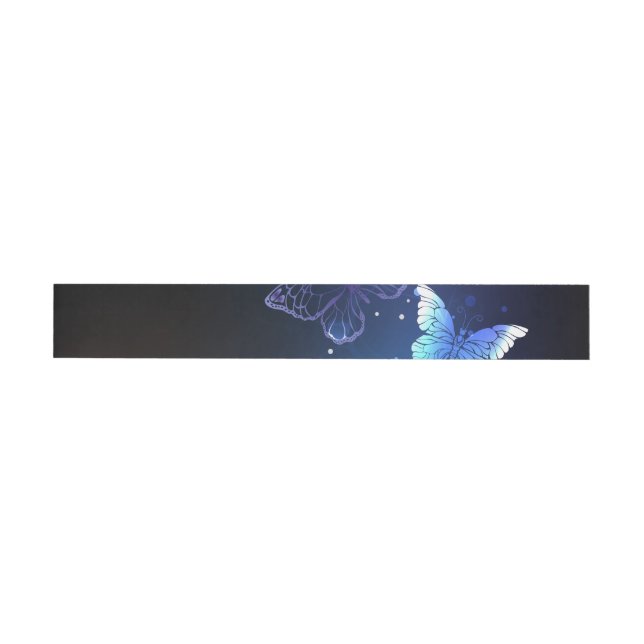 Glowing Night Butterflies Wrap Around Label (Individual)
