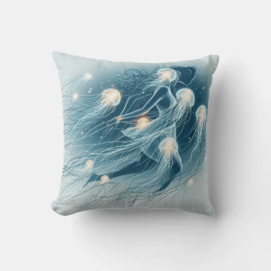 Glowing Ocean: Jellyfish Inspired Throw Pillows