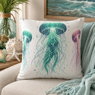 Glowing Ocean: Jellyfish Inspired Throw Pillows