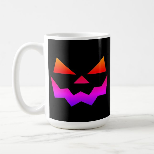 Glowing Ombre Jack-o-lantern pumpkin face  Coffee Mug (Left)