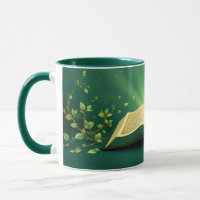 Glowing Open Quran Islamic Mug – Spiritual Green
