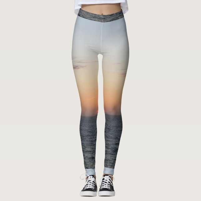Glowing Orange Sunset Leggings (Front)