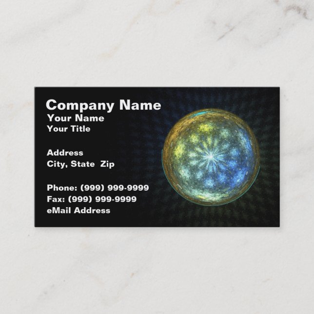 Glowing Orb on Black Background Business Card (Front)