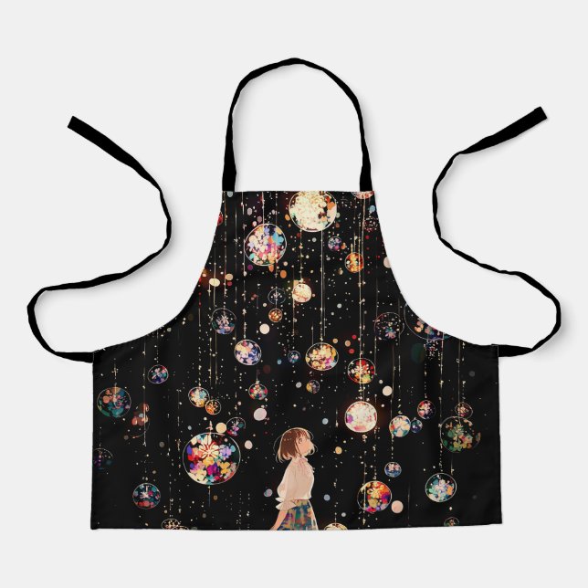 Glowing Orbs Starry Night  Apron (Front)