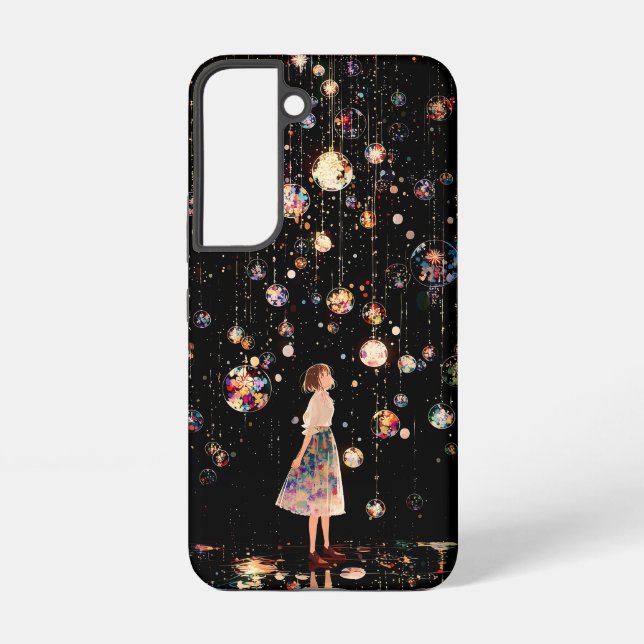 Glowing Orbs Starry Night Samsung Galaxy S22  Case (Back)