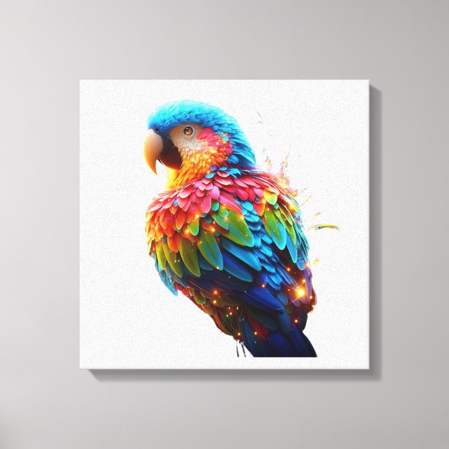 Glowing Parrot Canvas Print (Front)