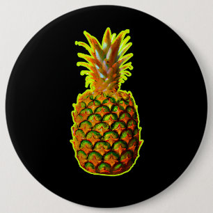 Glowing Pineapple 6 Inch Round Button