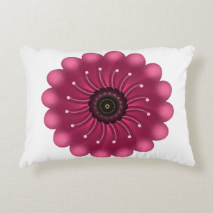 Glowing Pink Fantasy Flower   Abstract Neon Floral Accent Pillow