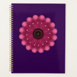 Glowing Pink Fantasy Flower | Abstract Neon Floral Planner<br><div class="desc">A vibrant and mystical floral design featuring a glowing magenta flower with soft,  velvet-like petals. Elegant curved white filaments with pollen tips radiate from the dark center,  giving it a bioluminescent or fantasy garden look. Perfect for nature lovers who appreciate a modern,  artistic twist on botanical art.</div>