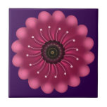 Glowing Pink Fantasy Flower | Abstract Neon Floral Tile<br><div class="desc">A vibrant and mystical floral design featuring a glowing magenta flower with soft,  velvet-like petals. Elegant curved white filaments with pollen tips radiate from the dark center,  giving it a bioluminescent or fantasy garden look. Perfect for nature lovers who appreciate a modern,  artistic twist on botanical art.</div>