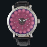 Glowing Pink Fantasy Flower | Abstract Neon Floral Watch<br><div class="desc">A vibrant and mystical floral design featuring a glowing magenta flower with soft,  velvet-like petals. Elegant curved white filaments with pollen tips radiate from the dark center,  giving it a bioluminescent or fantasy garden look. Perfect for nature lovers who appreciate a modern,  artistic twist on botanical art.</div>
