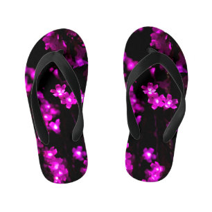 Glowing Pink Flower Lights Kid's Flip Flops