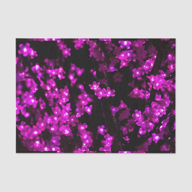 Glowing Pink Flower Lights Tissue Paper (Front)