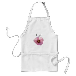 Glowing Pink Hollyhock Flower Personalized Apron