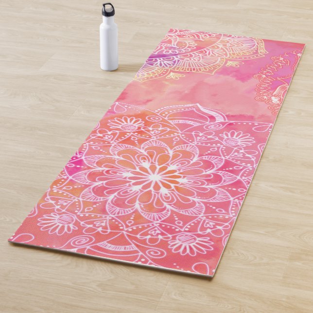 Glowing Pink Mandala Yoga Mat (In Situ)