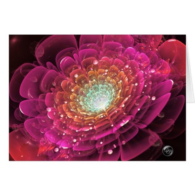 Glowing Pink Rose in Space Unique Digital Painting (Front Horizontal)
