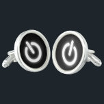 Glowing Power On Symbol Funny Cufflinks<br><div class="desc">Realistic power on symbol to make anything look tech geeky !</div>